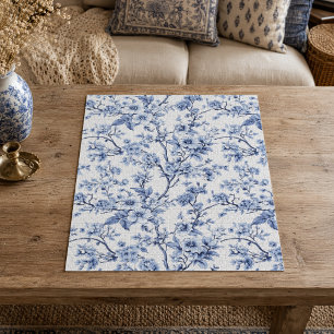 Elegantes französisches vintage-blaues Blumen-Gesc