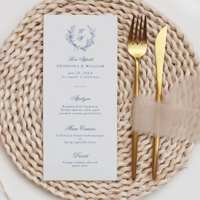 Elegantes französisches Vintages Blumenmenü Menükarte (Von Creator hochgeladen)