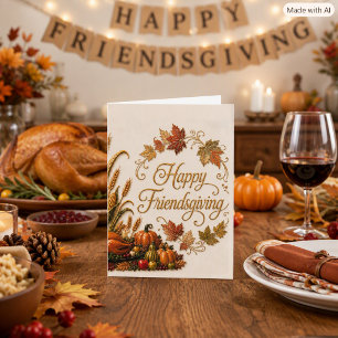 Elegantes Friendsgiving-Erntedank-Grußkarte aus Go Feiertagskarte