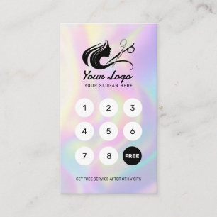 Elegantes Friseur-Logo Belohnung Holografisch Treuekarte