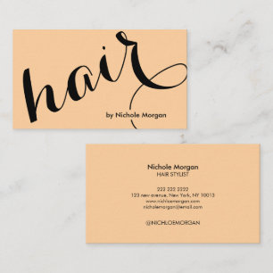 Elegantes Friseur-Skript orange Visitenkarte