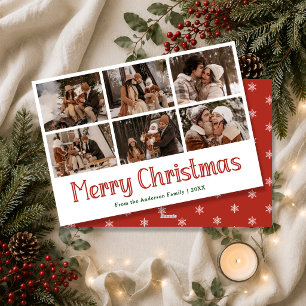 Elegantes Frohe Weihnachten 6 Familienfoto-Collage