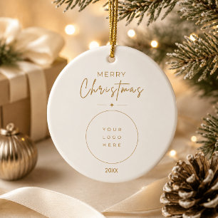 Elegantes Frohe Weihnachten Benutzerdefiniertes Lo Keramik Ornament