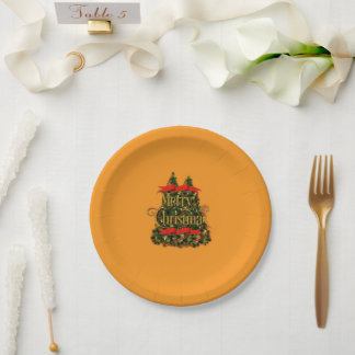 elegantes Frohe Weihnachten Pappteller