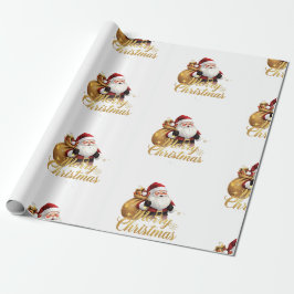 Elegantes Frohe Weihnachten Santa Claus Geschenkpapier