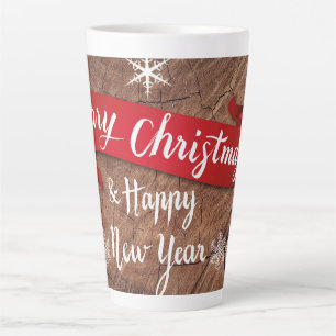 Elegantes Frohe Weihnachten Skript Weiße Schneeflo Milchtasse
