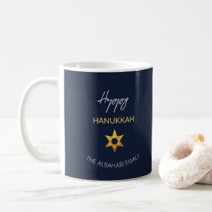 Elegantes Frohes Chanukka goldener Davidstern Kaffeetasse