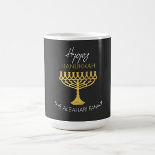 Elegantes Frohes Chanukka Goldenes Menora Kaffeetasse