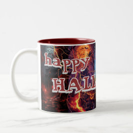 Elegantes Frohes Halloween Spukhaus Zweifarbige Tasse