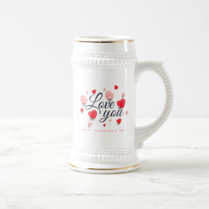 Elegantes Frohes Valentinstag Bierglas