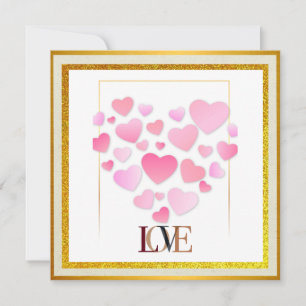 Elegantes Frohes Valentinstag Gold & Pink Hitzig