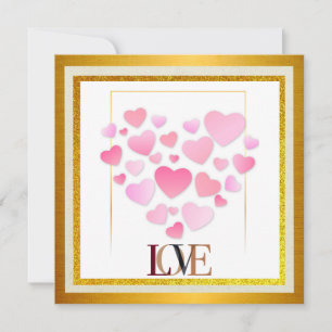Elegantes Frohes Valentinstag Gold & Pink Hitzig