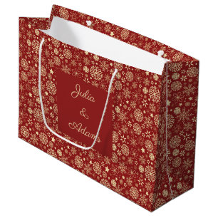 Elegantes Frohes Weihnachten Falsches Rot Gold Sch Große Geschenktüte