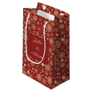 Elegantes Frohes Weihnachten Falsches Rot Gold Sch Kleine Geschenktüte