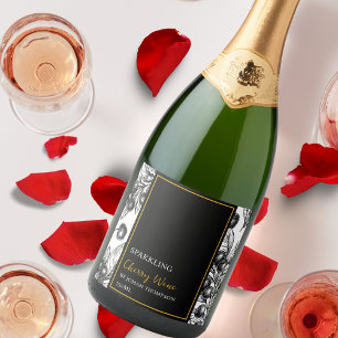 Elegantes Frucht-Sparkling Cherry-Wein Etikett