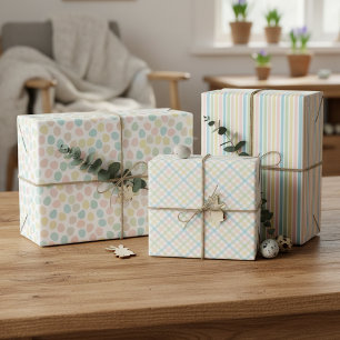 Elegantes Frühlings-Oster Muster Geschenkpapier Set