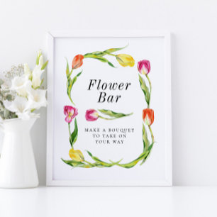 Elegantes Frühlings-Tulpen-Brautabschieds-Blumenba Poster
