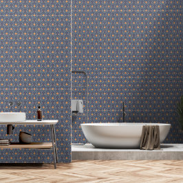 Elegantes Frühlingsfloral Muster Dusty Blau Tapete