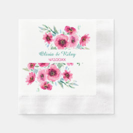 Elegantes Frühlingsstichtum Rosa Bläserei Serviette