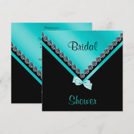 Elegantes Funkelnd Diamonds & Aquamarines Bow-Brau Einladung