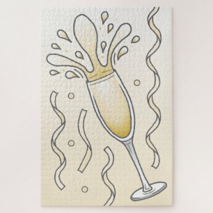 Elegantes funkelndes Champagnerglas
