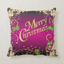 Elegantes Fuschia Rosa und Goldweihnachten Kissen