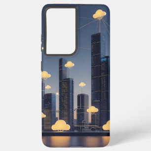 Elegantes futuristisches Smart City Wireframe - Gl Samsung Galaxy Hülle