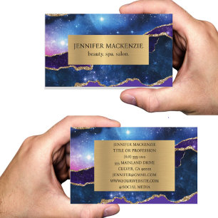 Elegantes Galaxy-Einhorn-Gold-Achat-Luxus Visitenkarte