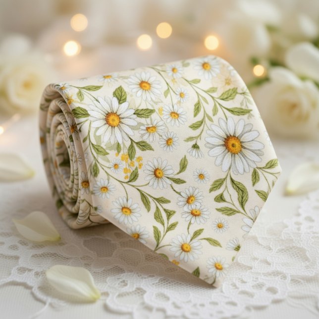 Elegantes Gänseblümchen-Blumenmuster Krawatte (Von Creator hochgeladen)