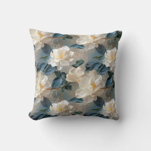 Elegantes Gardenia Floral Muster Kissen