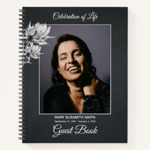 Elegantes Gästebuch für einfache Memorial Service- Notizbuch