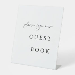 Elegantes Gästebuch Hochzeitsschild | Bitte Buch u Sockelschild