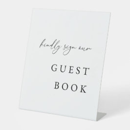Elegantes Gästebuch Hochzeitsschild | Bitte Gästeb Sockelschild