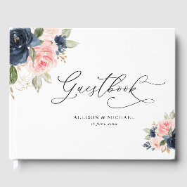Elegantes Gästebuch mit Blumen und Blumen