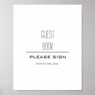 Elegantes Gästebuch-Schild Poster