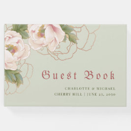 Elegantes Gästebuch und Blush Peony Floral