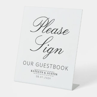 elegantes Gästebuchbuch Sockelschild