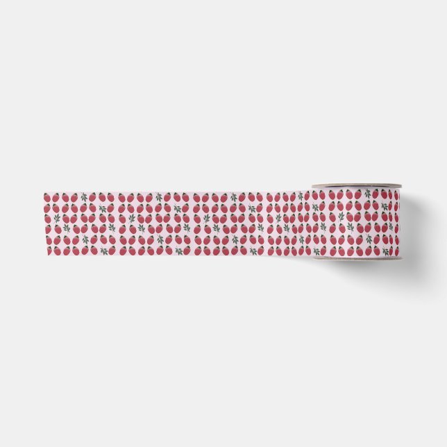 Elegantes Gastgeschenk Wasserfarbe Erdbeere Satinband (Vorderseite)