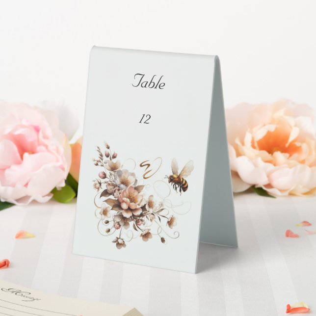 Elegantes Gebäck und Blumenzelt Tischaufsteller (In Situ (Hochzeit))