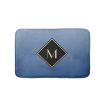 Elegantes, gebürstetes Blau mit einfachem Gold Mon