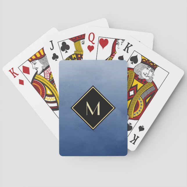 Elegantes gebürstetes Blau mit einfachem Spielkarten (Rückseite)