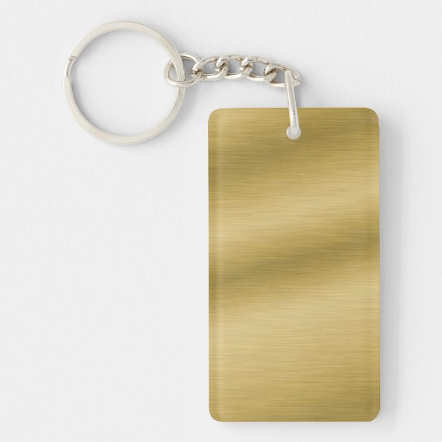 Elegantes gebürstetes Gold Schlüsselanhänger (Vorderseite)