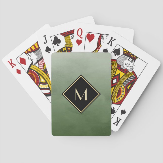 Elegantes gebürstetes Grün mit einfachem Spielkarten (Rückseite)