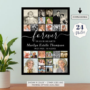 Elegantes Gedenken für immer in unseren Herzen 24 Poster