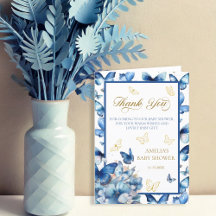 Elegantes, geklapptes Blue Butterfly Baby in Bloom
