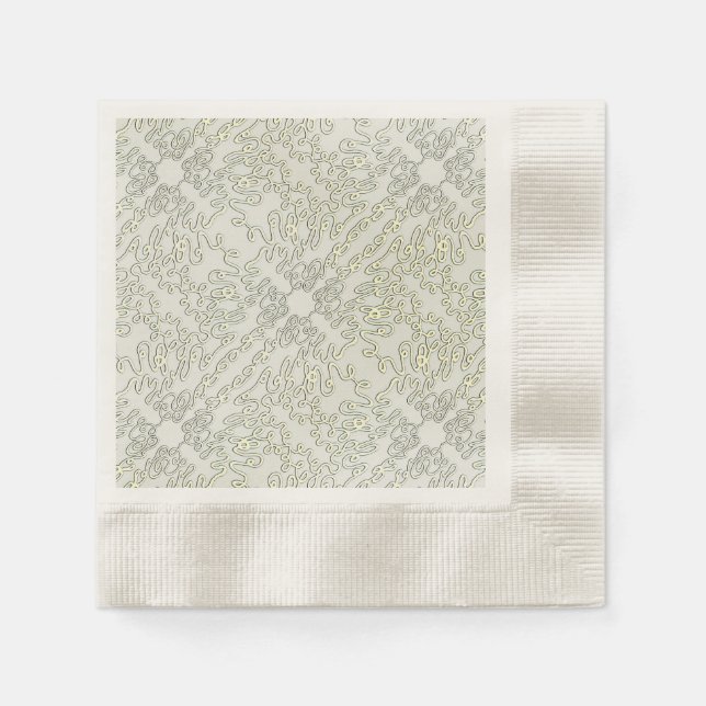 Elegantes Gekritzel Serviette (Vorderseite)