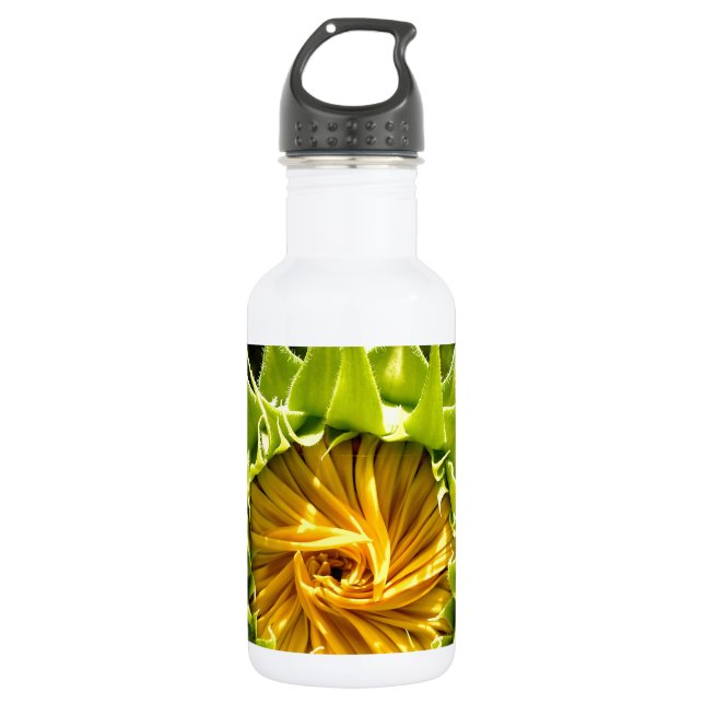 Elegantes Gelbblume-Foto Edelstahlflasche (Vorderseite)