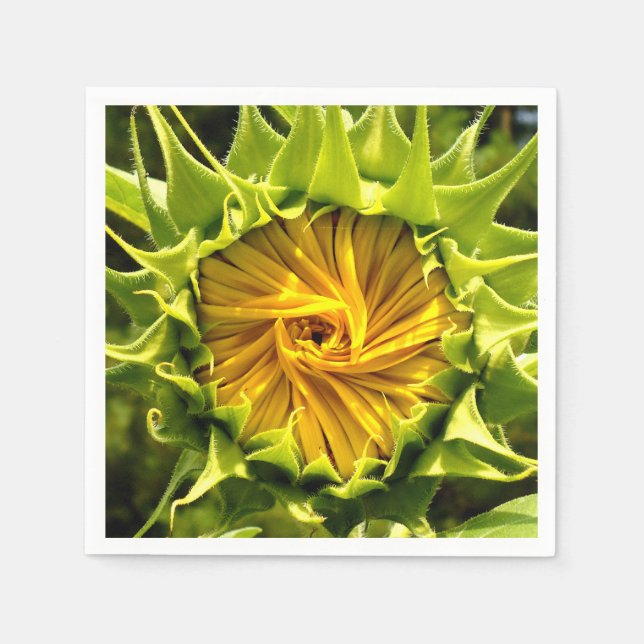Elegantes Gelbblume-Foto Serviette (Vorderseite)
