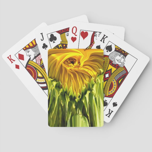 Elegantes Gelbblume-Foto Spielkarten (Rückseite)