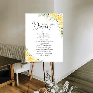 Elegantes gelbes Blumen-Baby-Party-Plakat Poster